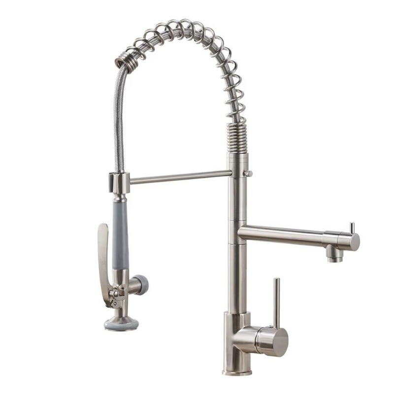Commercial Quality Kitchen Faucet - Küchenspüle-Wasserhahn, moderner zeitgenössischer Keramik-Wasserfall-Küchenarmatur, Roségold, Küche,