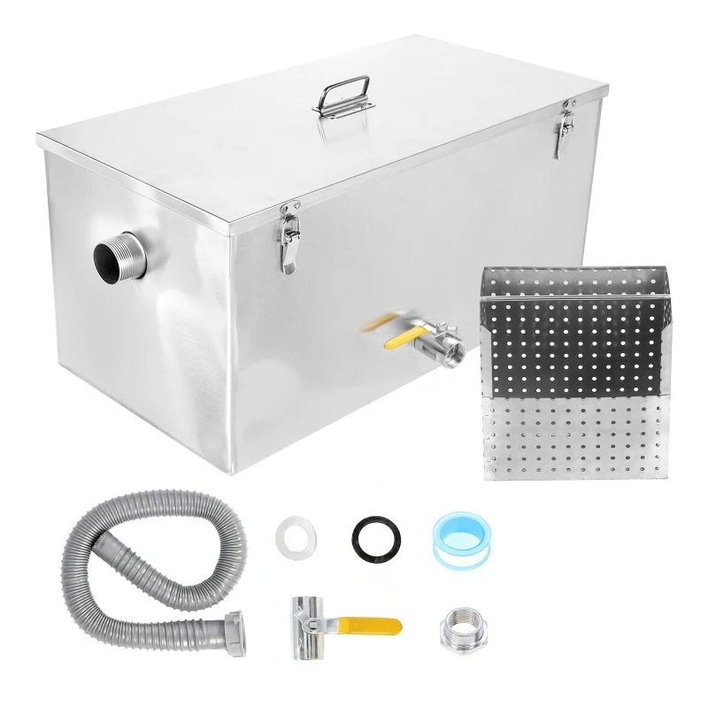 Commercial Kitchen Grease Interceptor - Haushalts- und Gewerbe-Öl-Wasser-Separator aus Edelstahl, Fettabscheider,