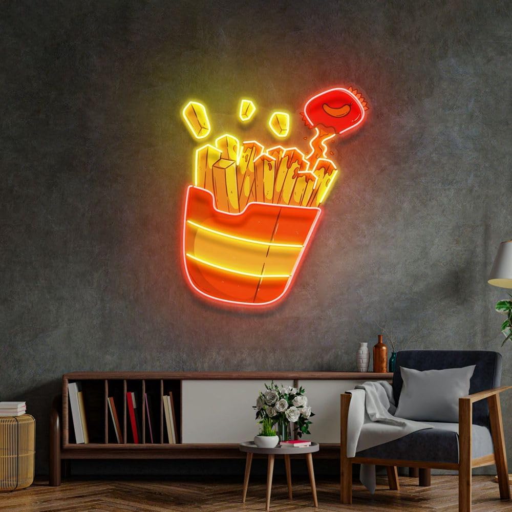 Commercial Kitchen Walls - Benutzerdefinierte Pommes Frites Neon Zeichen für