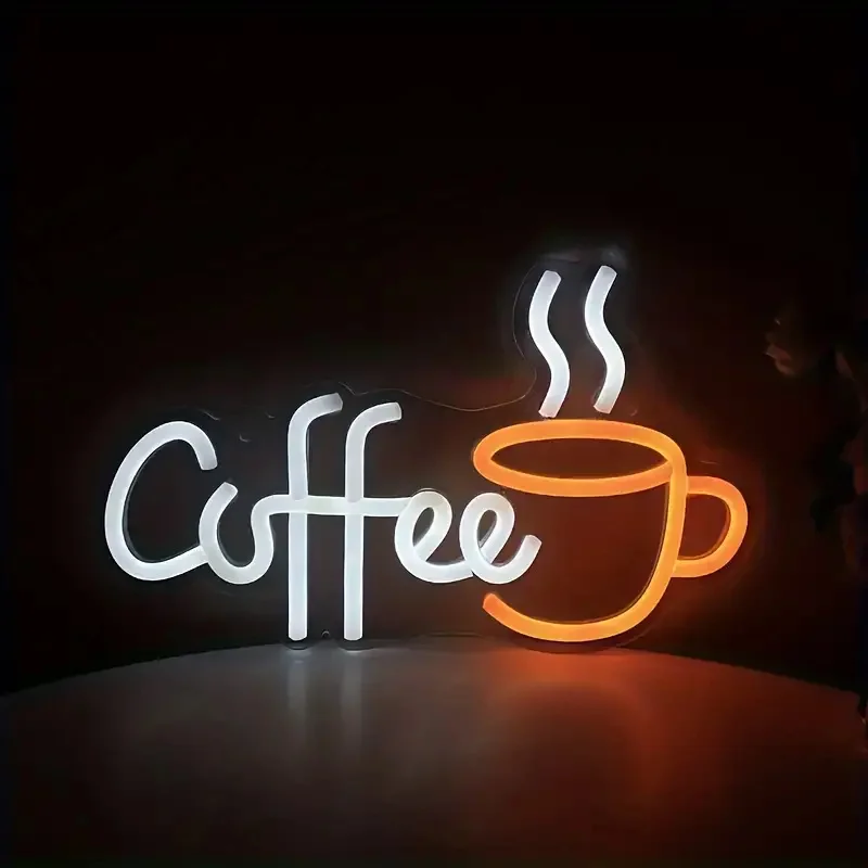 Commercial Kitchen Walls - Kaffeetasse entworfenes Neonschild Wandschild USB-betriebenes Hängedekor