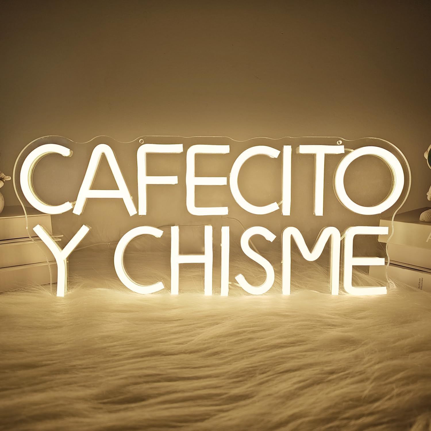 Commercial Kitchen Walls - Cafecito Y Chisme Neonschild Warmweiß Spanischer
