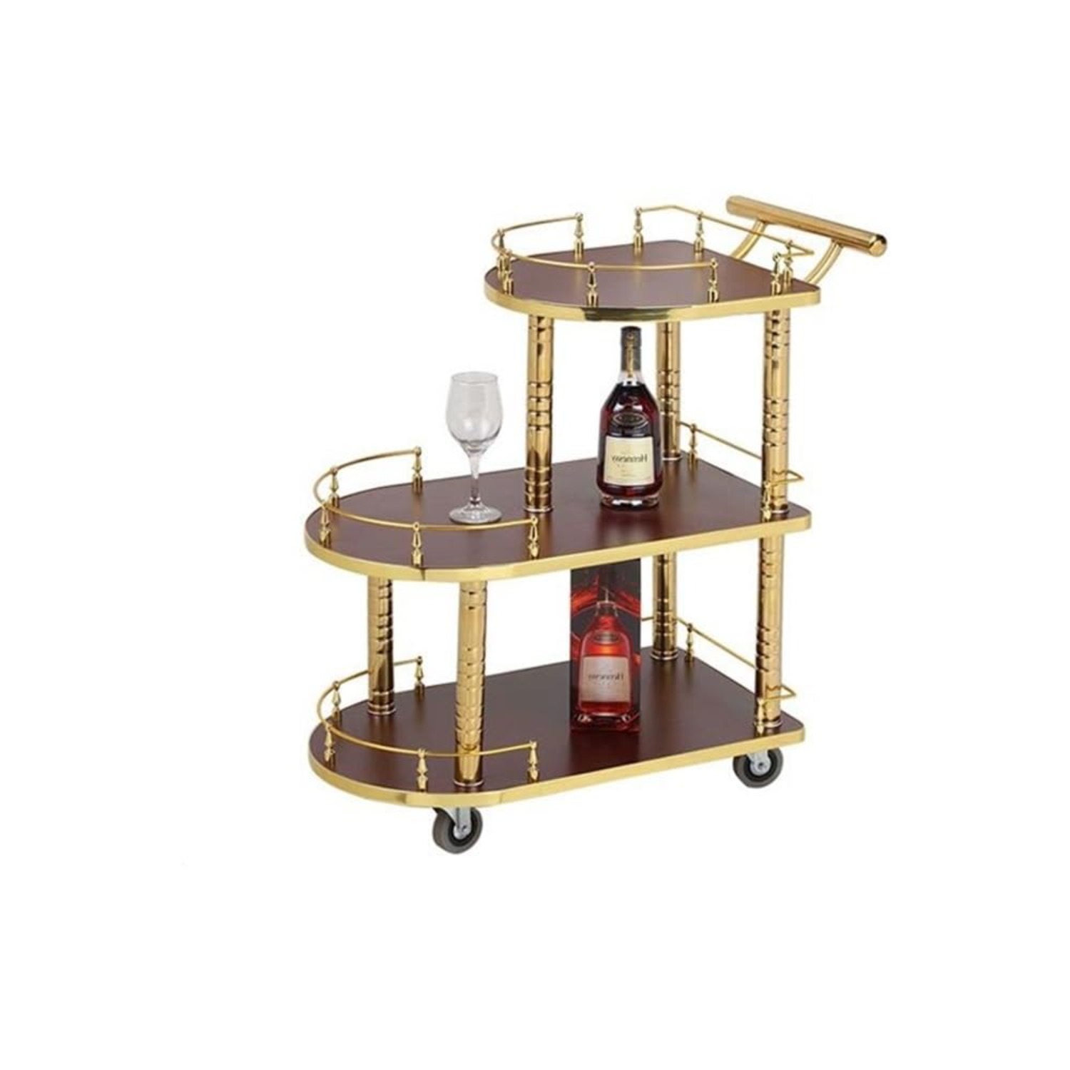 Commercial Kitchen On Wheels - 3-stufiger Barwagen, Restaurant-Servicewagen auf Rädern (Rot)