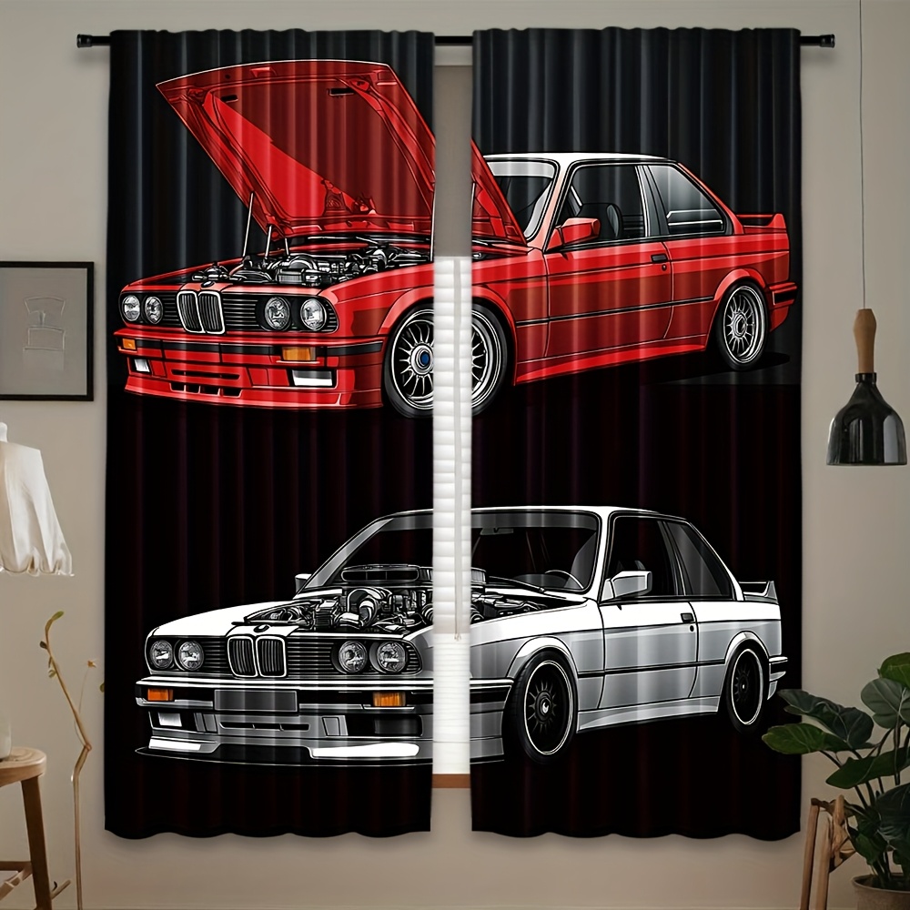 Commercial Kitchen Canopy - 2er-Set, trendige Vorhänge im Autodesign, langlebige