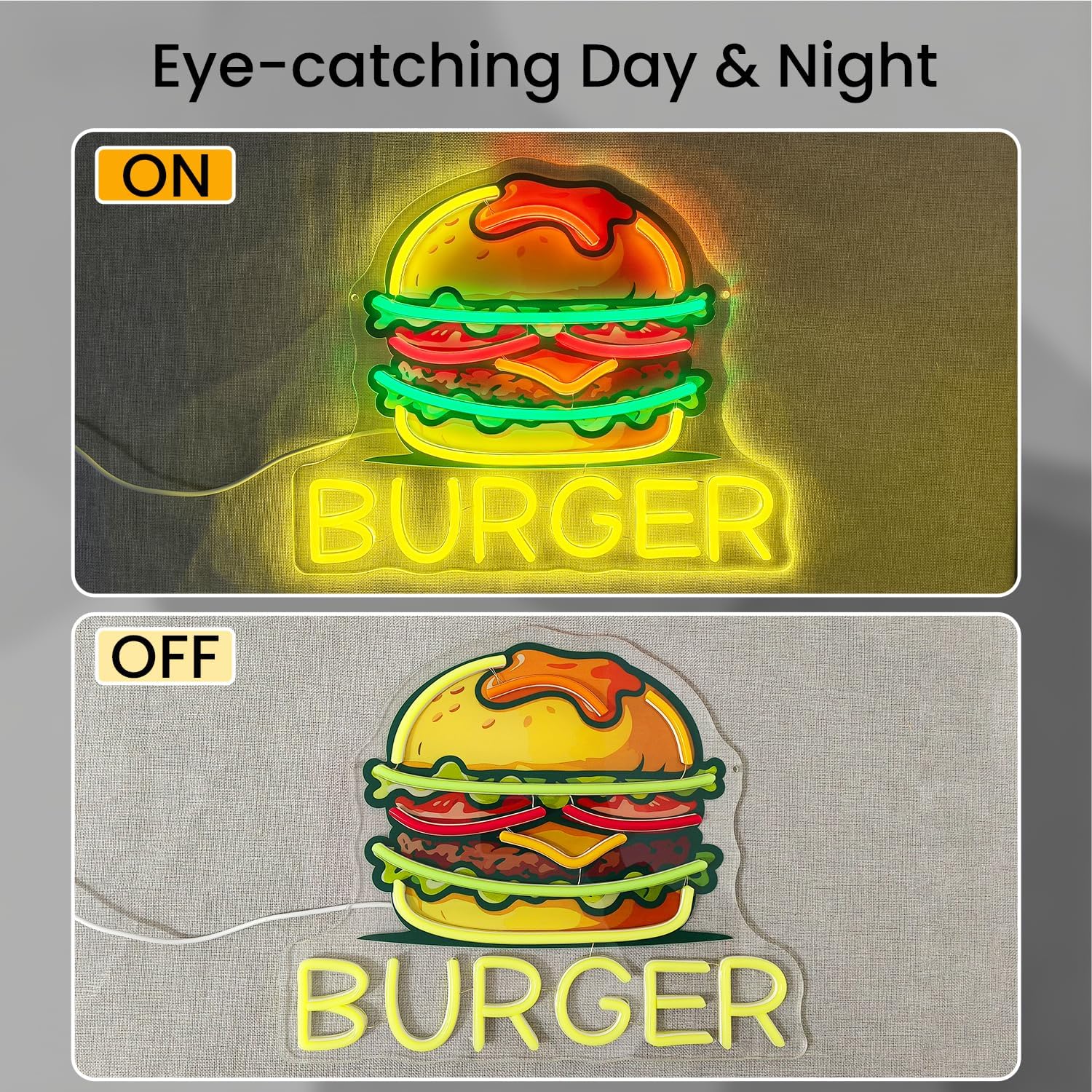 Burger Neonschild, LED-Hamburg – Commercial Kitchen Walls Bewertung und Preis