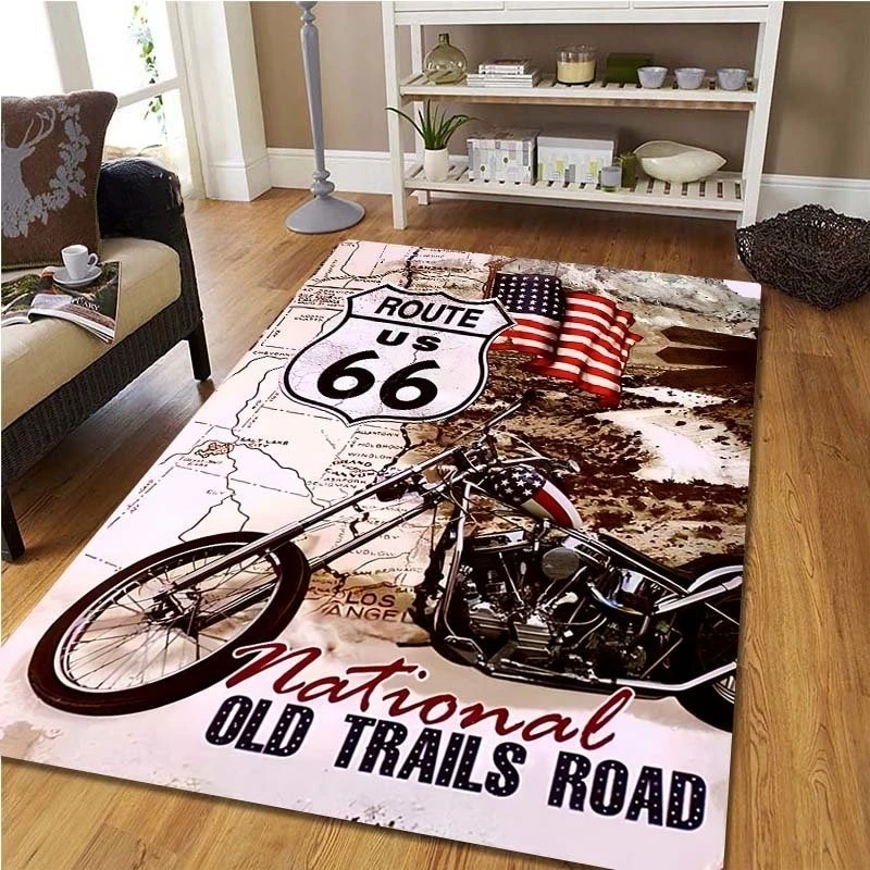 Route 66 Motorrad-Vintage-Tepp – Commercial Kitchen Non Slip Flooring Bewertung und Preis