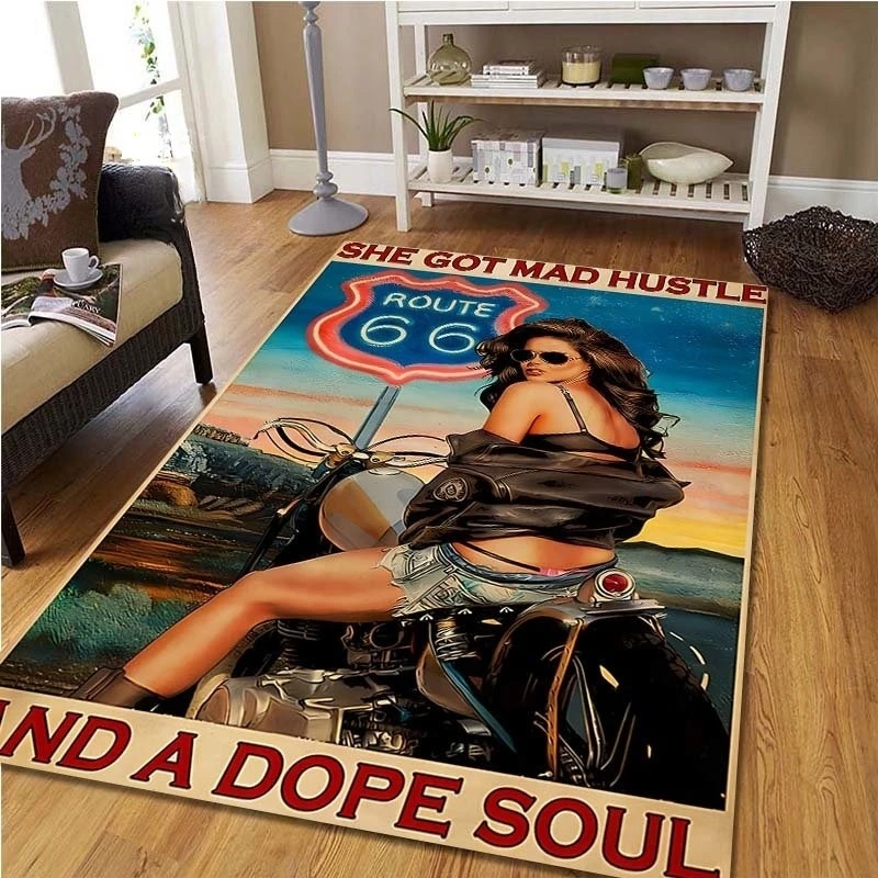 Route 66 Motorrad-Vintage-Tepp – Commercial Kitchen Non Slip Flooring Bewertung und Preis