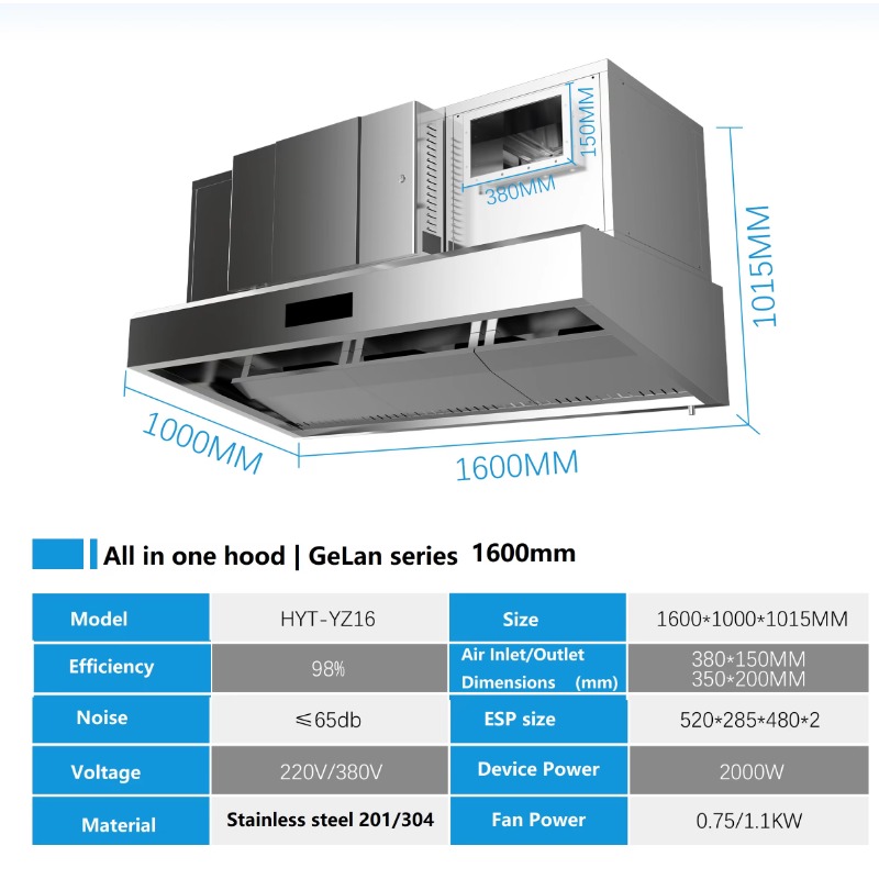 Elektrostatischer gewerblicher – Commercial Kitchen Chimney Bewertung und Preis