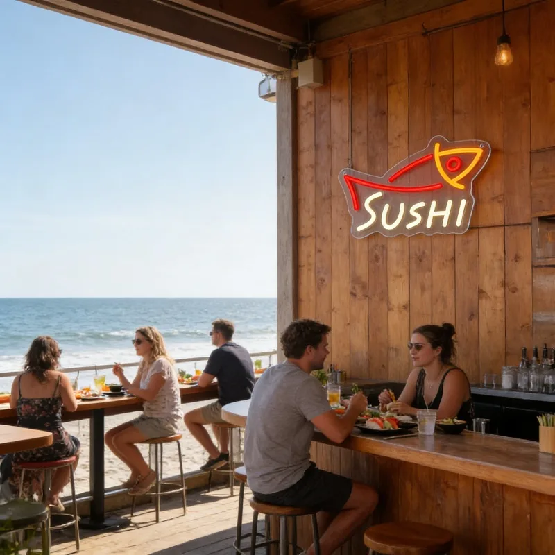 LED-Sushi-Fisch-Form-Neonlicht – Commercial Kitchen Walls Bewertung und Preis
