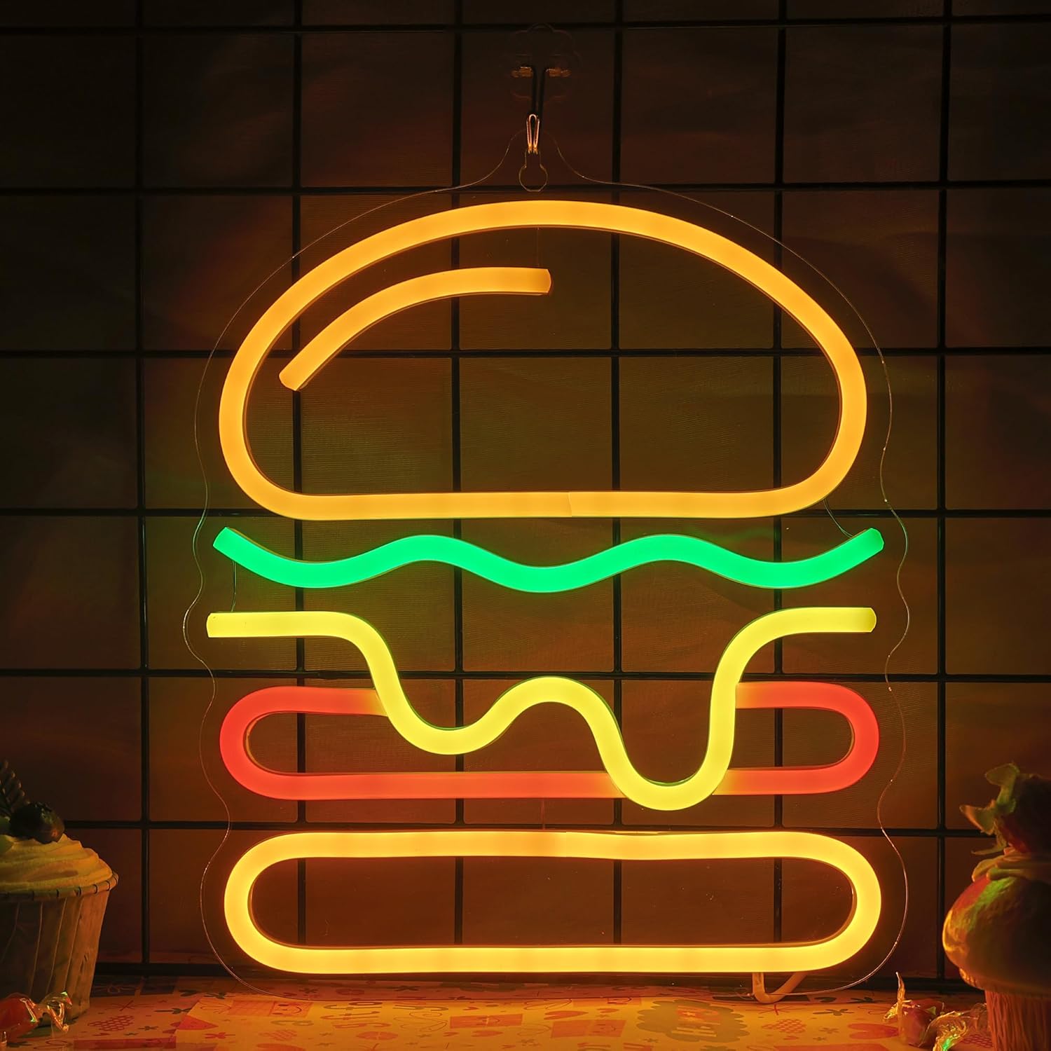 Burger-Neonschild mit mehrlagi – Commercial Kitchen Walls Bewertung und Preis