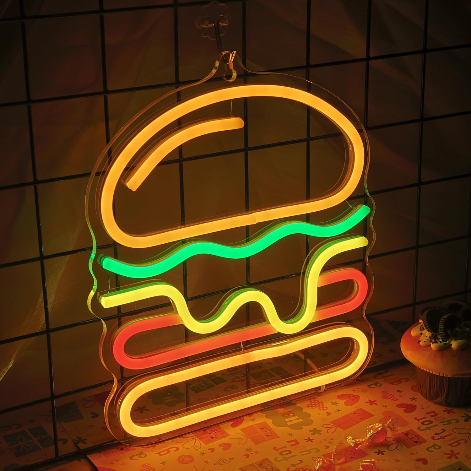 Burger-Neonschild mit mehrlagi – Commercial Kitchen Walls Bewertung und Preis