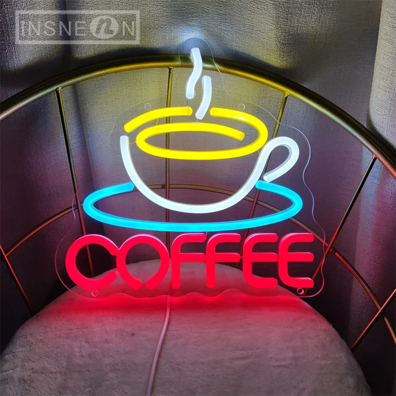 Kaffeetasse entworfenes Neonsc – Commercial Kitchen Walls Bewertung und Preis