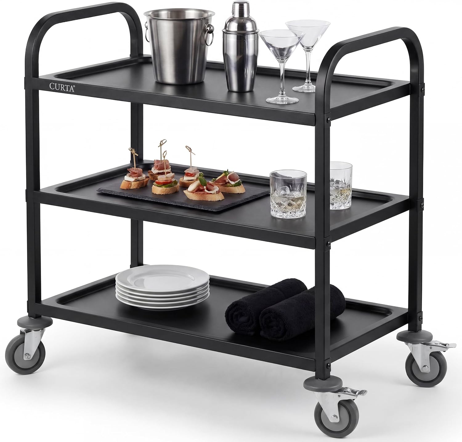 Schwarzer Edelstahl-Servierwag – Commercial Kitchen On Wheels Bewertung und Preis
