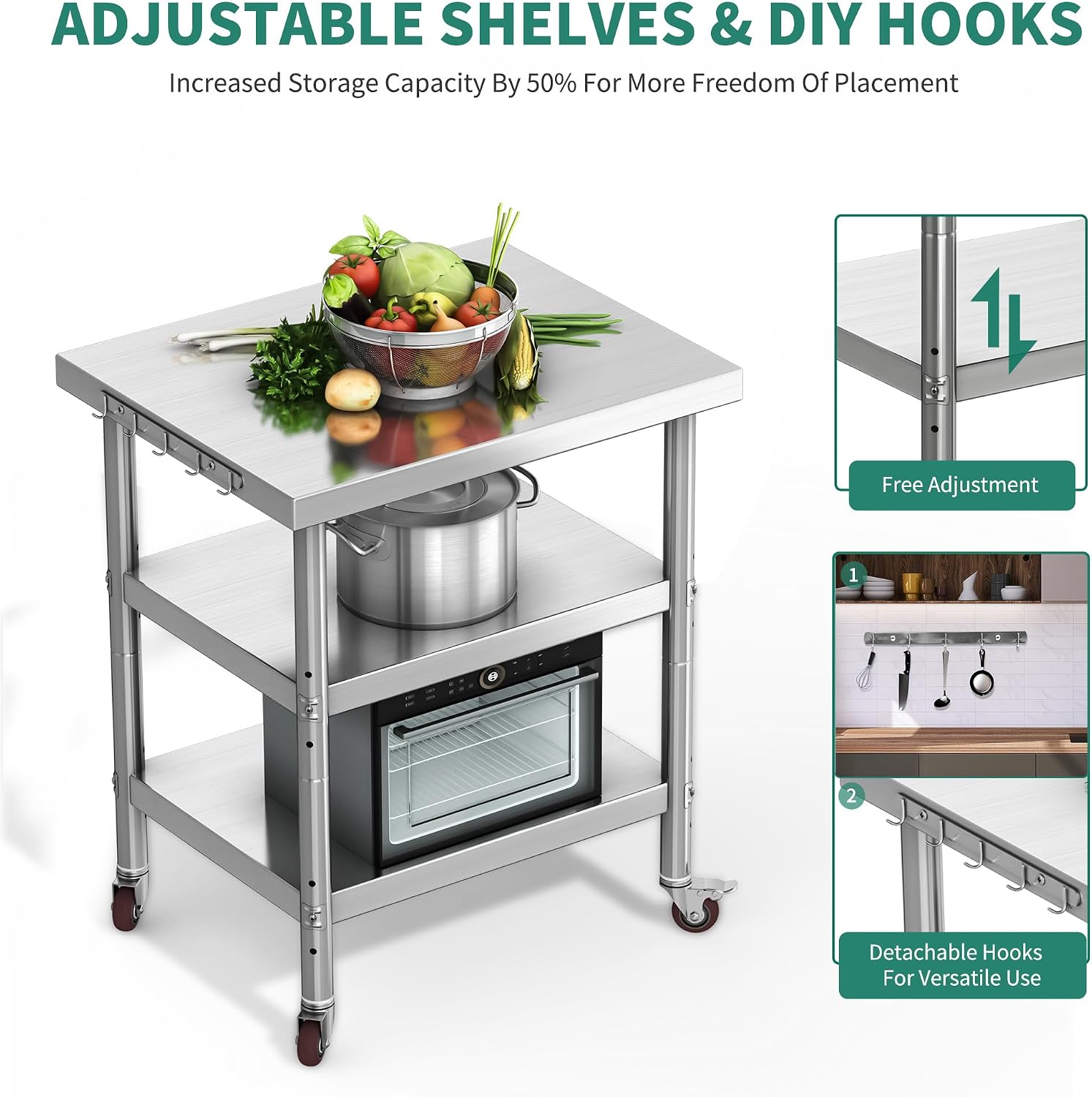 Edelstahl-Arbeitstisch für die – Commercial Kitchen On Wheels Bewertung und Preis