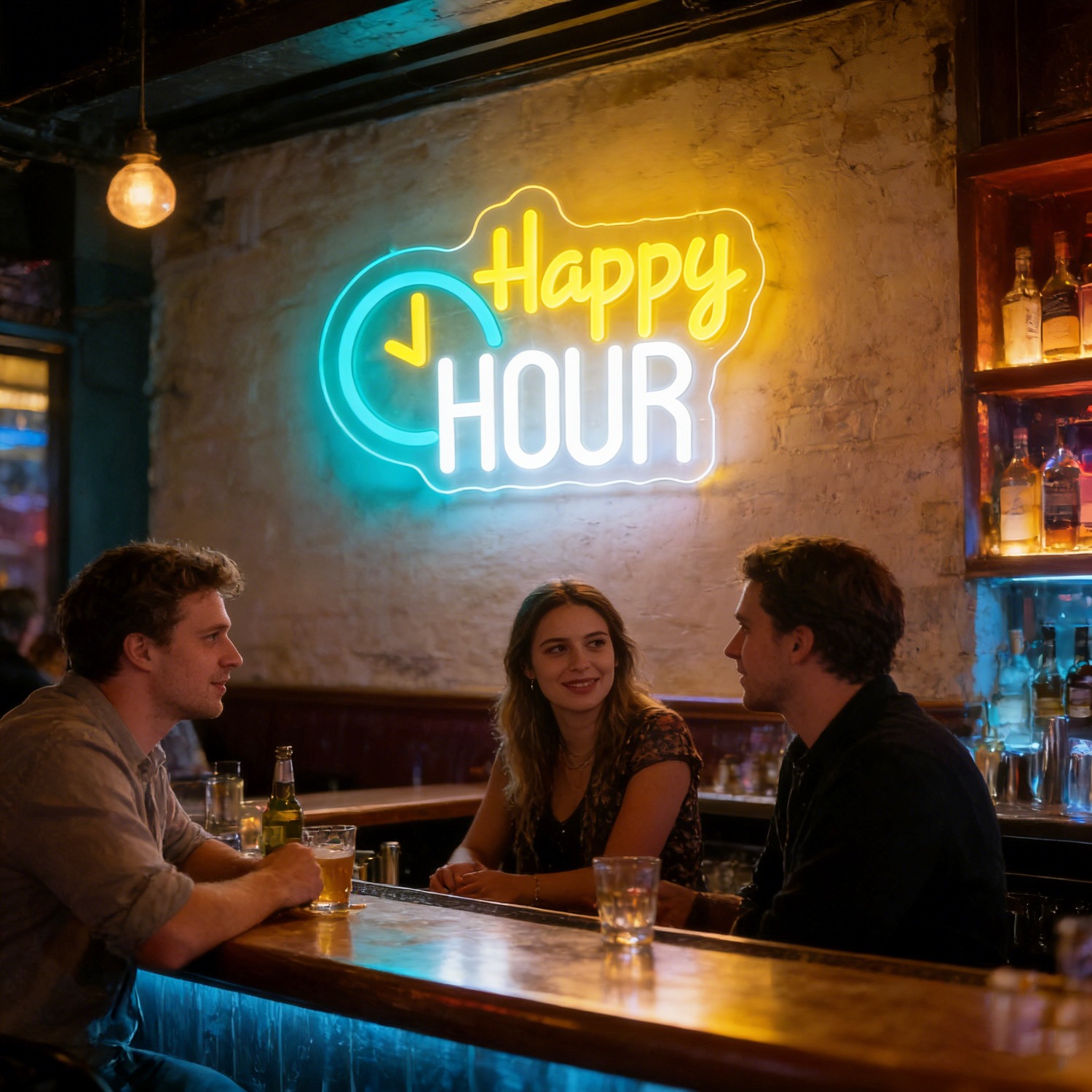 Happy HOUR Wolken-Neonschild m – Commercial Kitchen Walls Bewertung und Preis